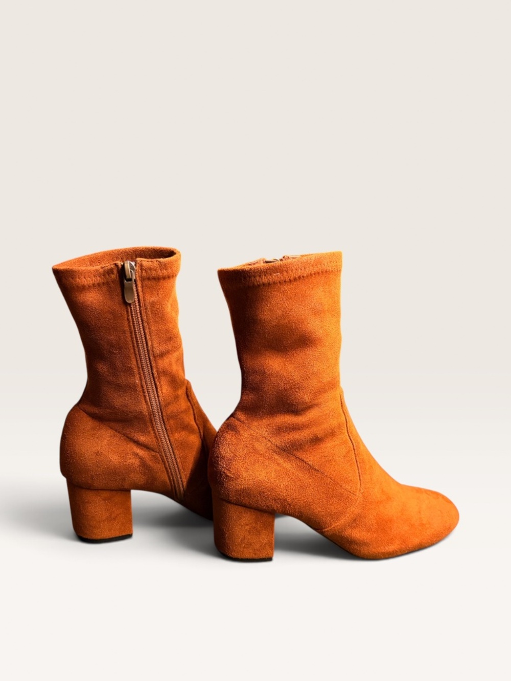 Silent D by Anthropologie Suede Sock Boots | Rust Tan | Size 6.5